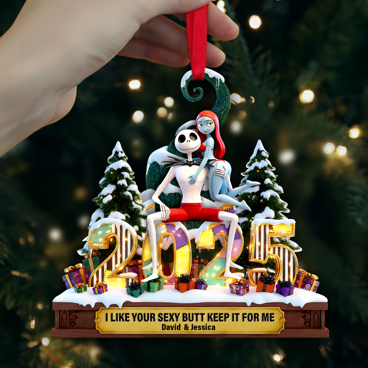 Cheeky Touch Couple Ornament - Personalized Gift For Couples 07OHLU121125-Homacus