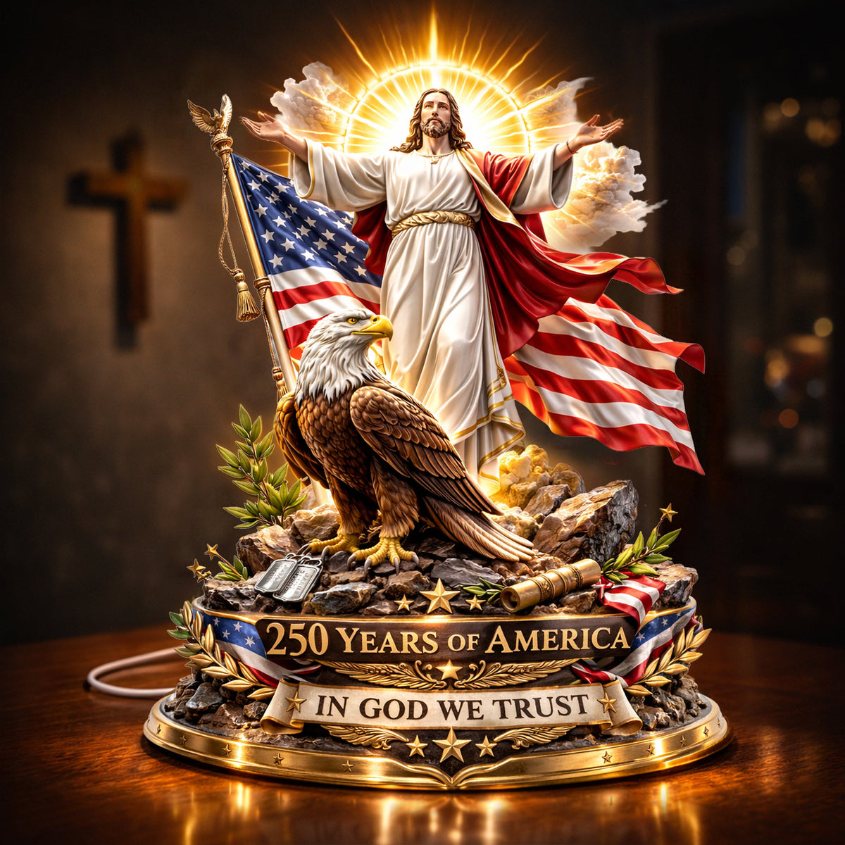 United In Faith 250 Years Anniversary Light Box - Personalized Gift For Christian 03TYLU030326-Homacus