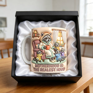 Raccoon Mom and Kids Coffee Mug - Personalized Gifts For Mother's Day 02natn040326