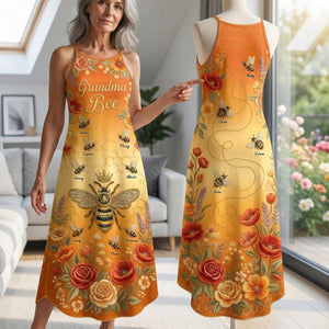 Cute Little Bee Suspender Maxi Dress - Personalized Gift For Grandma/ Mom 01PAQN200326-Homacus