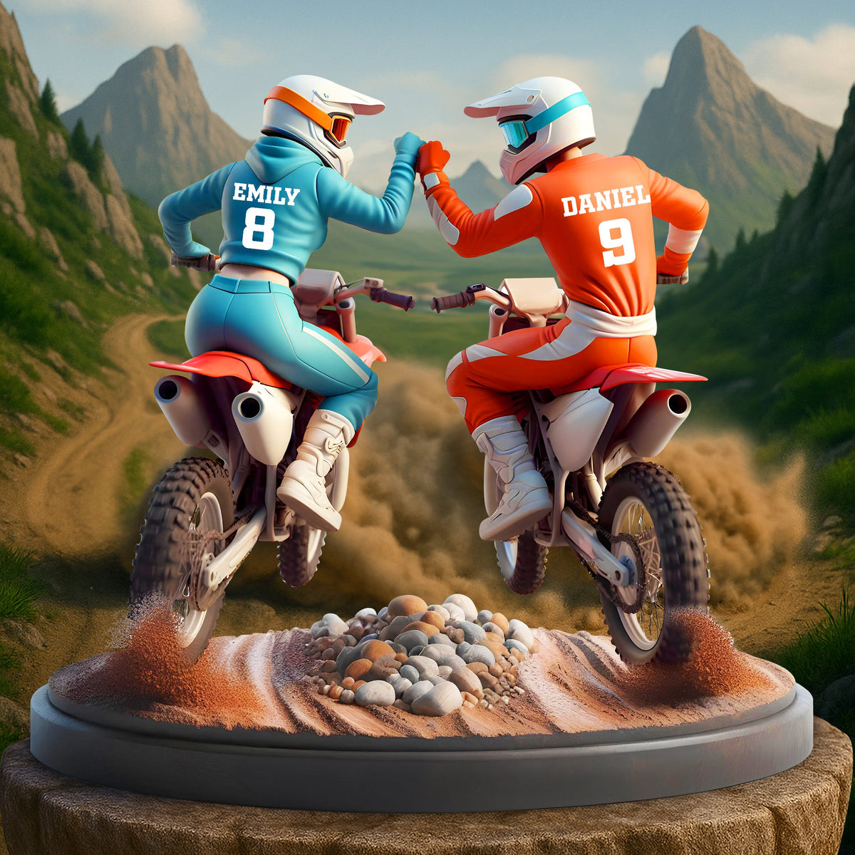 Dirt Bike Couple Acrylic Plaque - Personalized Gifts For Couple 01OHLU120625-Homacus