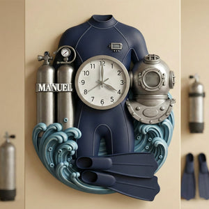 Scuba Diving Equipment Hanging Wall Clock - Personalized Gifts For Scuba Diving Lovers 04kimg241225-Homacus