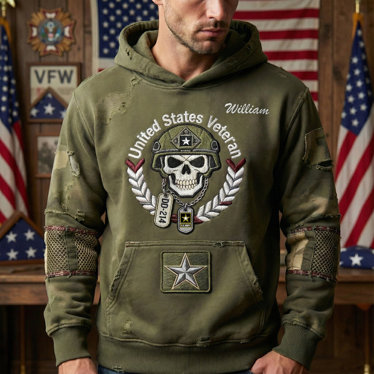 Veteran Military Tribute Hoodie - Personalized Gift For Veteran 03TGLU301225-Homacus
