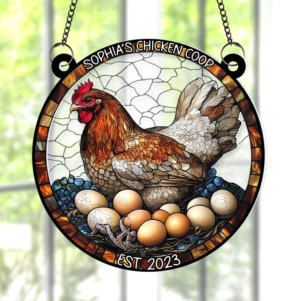 Personalized Gifts For Chicken Lover Window Hanging Suncatcher Ornament 01XQQN180225-Homacus