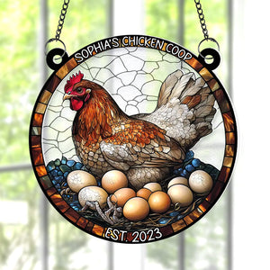 Personalized Gifts For Chicken Lover Window Hanging Suncatcher Ornament 01XQQN180225-Homacus