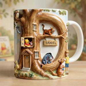 Cute Tree House Alphabet Initial Letter Coffee Mug - Personalized Gifts 03QHLU150126-Homacus