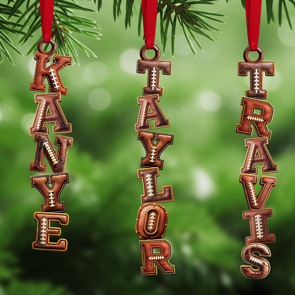 American Football Alphabet Acrylic Ornament, Personalized Christmas Gifts 02huta251025-Homacus