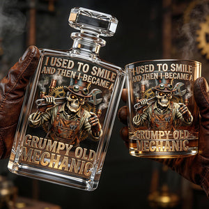 Grumpy Old Mechanic Decanter Set - Personalized Gift For Mechanics 04PADT030326