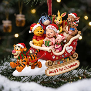Baby First Christmas Riding in A Santa Sleigh Acrylic Ornament - Personalized Christmas Gifts For Kids 02tyta161026-Homacus
