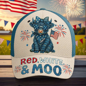 Freedom Highland Cow Classic Cap Personalized 4th of July Gifts 03NADT030625-Homacus