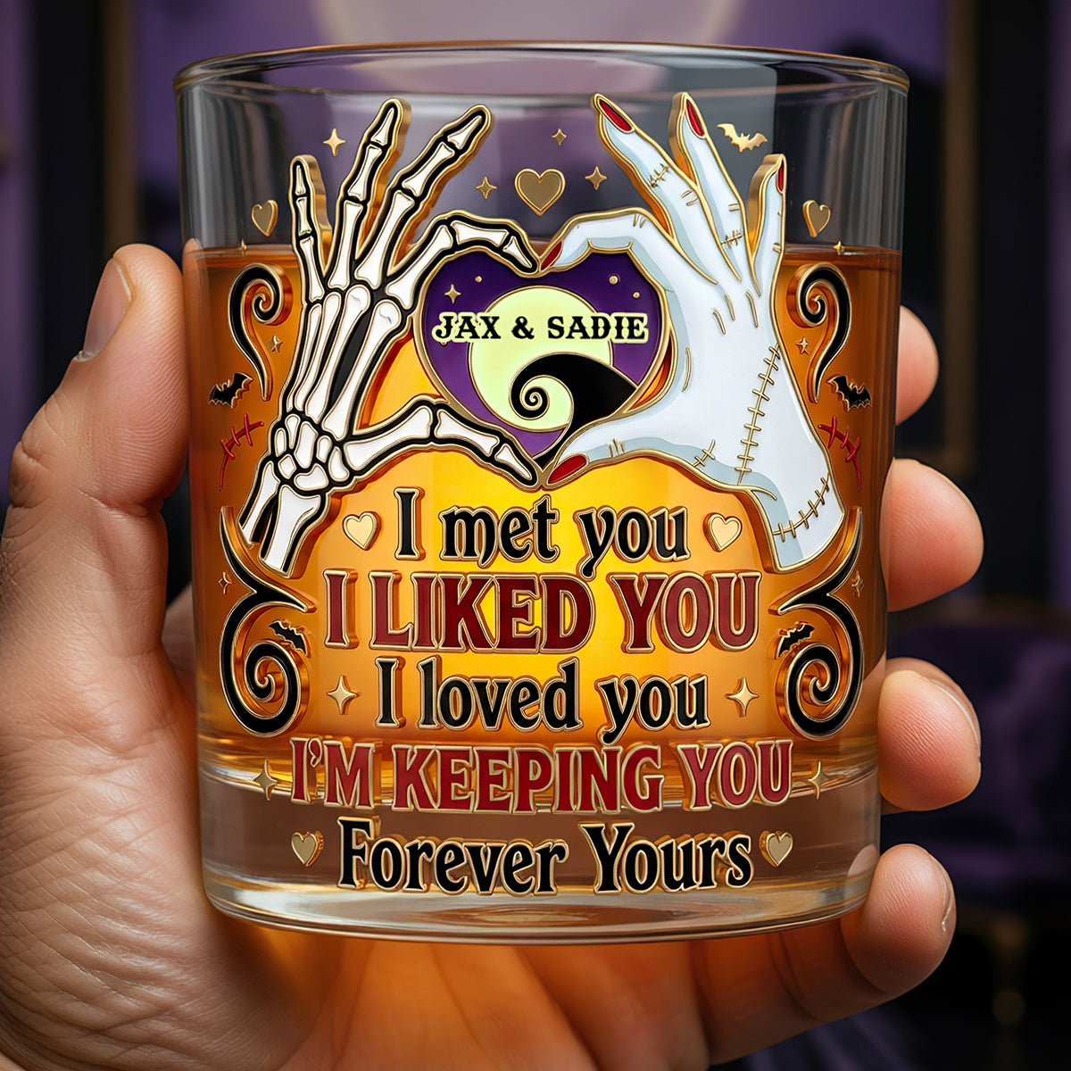 Soulmates Forever Round Glass - Personalized Gift For Couples 04NADT060626-Homacus