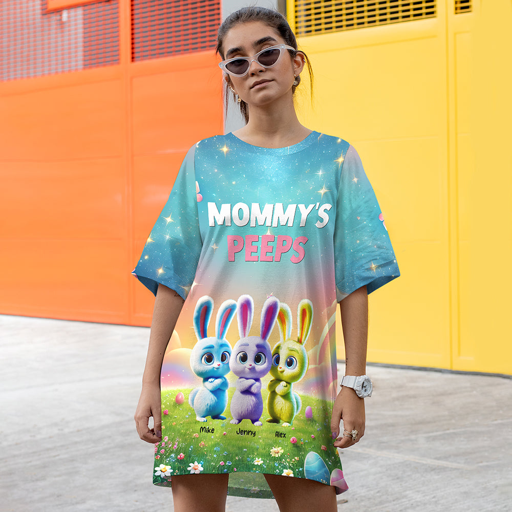 Personalized Gifts For Grandma Raglan Dress, Easter Day Bunny Peeps 01TGMH110325-Homacus