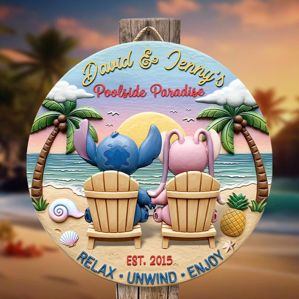 Cute Monster Couple Wood Sign - Personalized Gifts For Couple 01naqn060625-Homacus