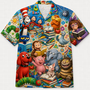 Back to School Book Character Hawaiian Shirt - Personalized Gifts For Teachers 04naqn010726