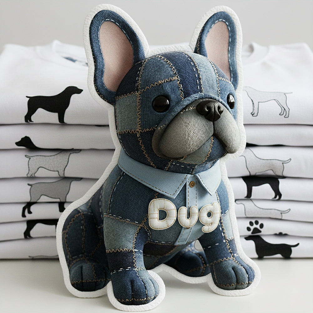 Cute Denim Dog Custom Shape Pillow - Personalized Gifts For Dog Lovers 01pgta021225-Homacus