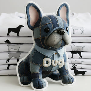 Cute Denim Dog Custom Shape Pillow - Personalized Gifts For Dog Lovers 01pgta021225-Homacus