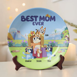 Personalized Gifts For Mom Ceramic Round Plate 03natn040425 Best Mom Ever-Homacus