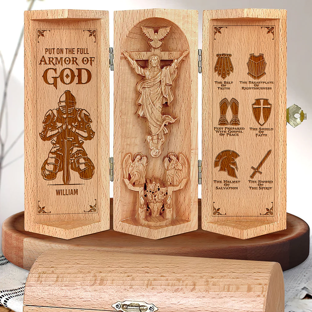 Personalized Gifts For Christian Wooden Cylinder Sculpture of Jesus Christ 01TOQN040225-Homacus