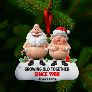 Growing Old Couple Ornament - Personalized Funny Gifts For Couple 04OHLU031025-Homacus