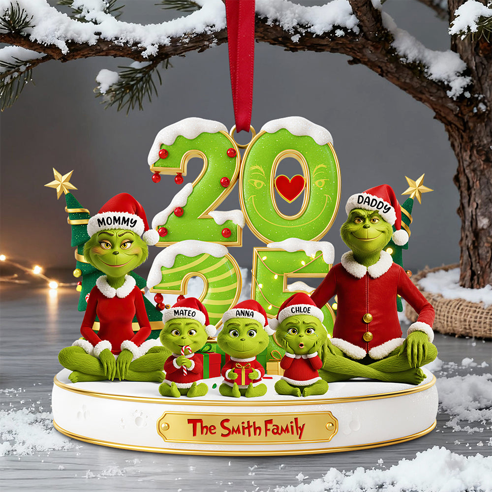 Happly Family Christmas Ornament Personalized Gifts For Family 09OHDT041125-Homacus