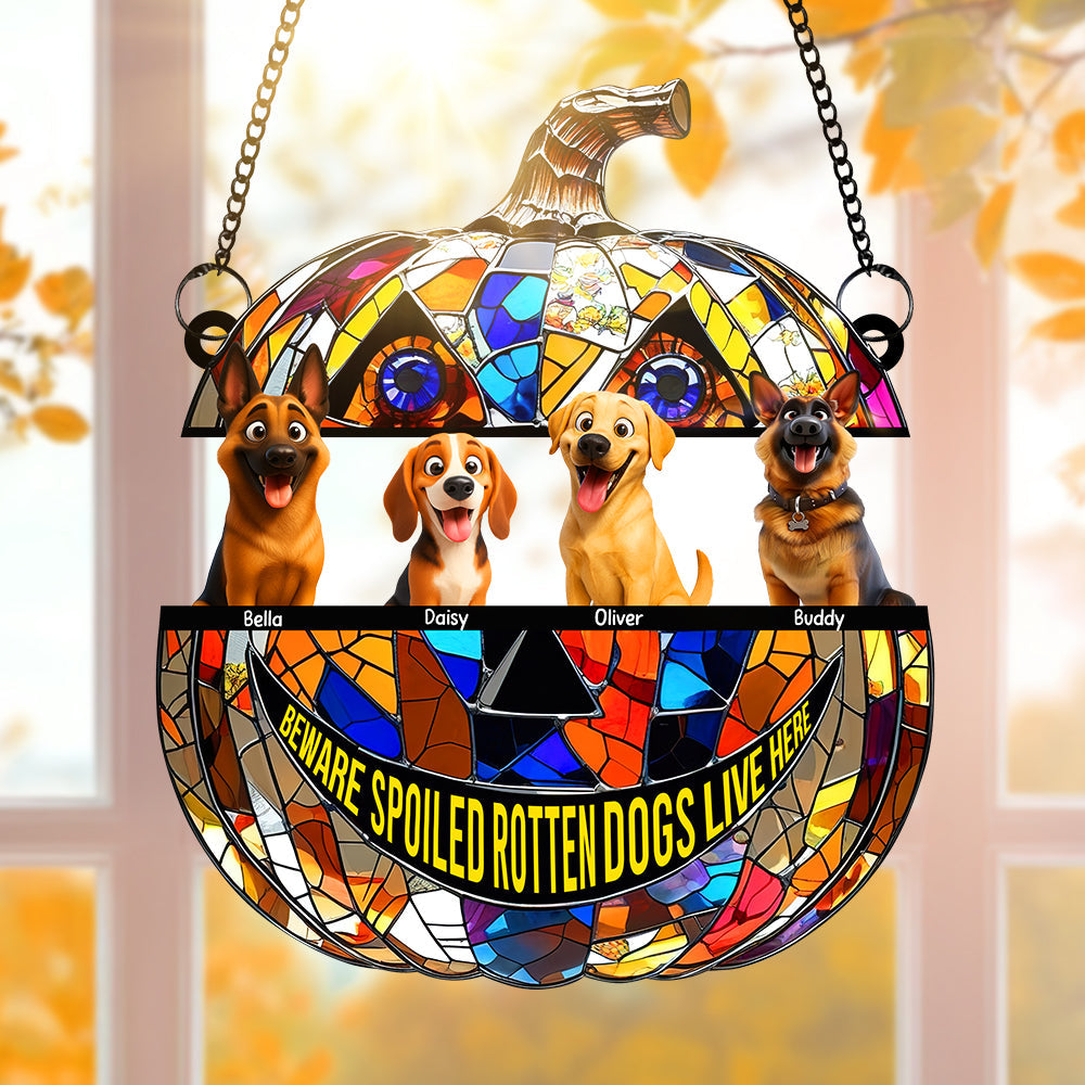 Pumpkin Suncatcher Ornament - Personalized Halloween Gifts For Dog Lovers 05tgqn090825-Homacus