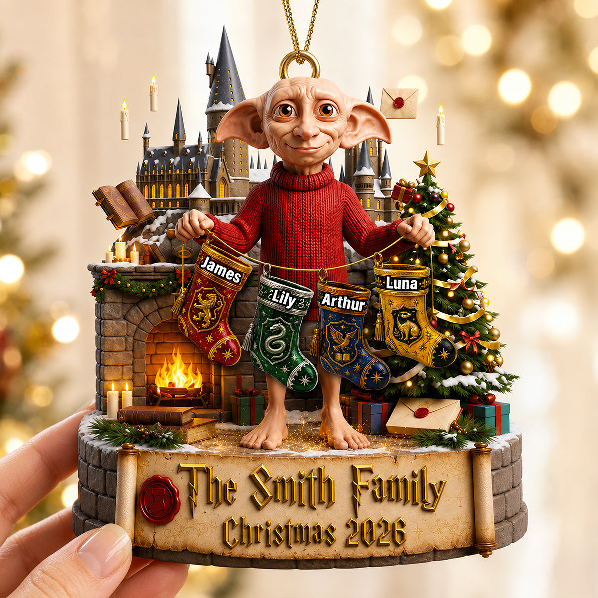Free Elf & Christmas Stockings Ornament - Personalized Gifts For Family 03tydt260826-Homacus