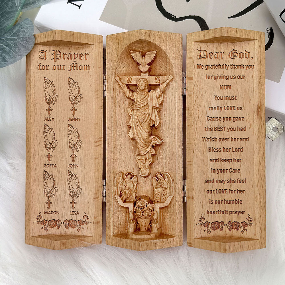 Personalized Gifts For Mom Openable Wooden Cylinder Sculpture 01TOMH040225-Homacus