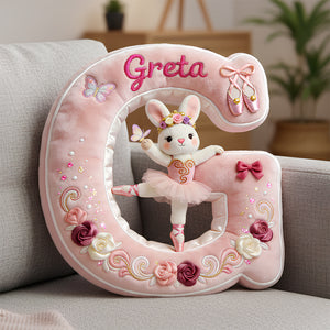 Bunny Ballet Alphabet Pillow - Personalized Gifts For Girls 01nata111225-Homacus