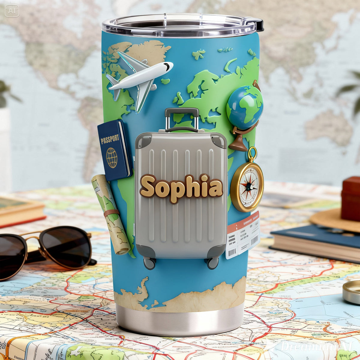 Adventure Awaits Travel Tumbler - Personalized Gift For Travel Lovers 05KILU060126-Homacus