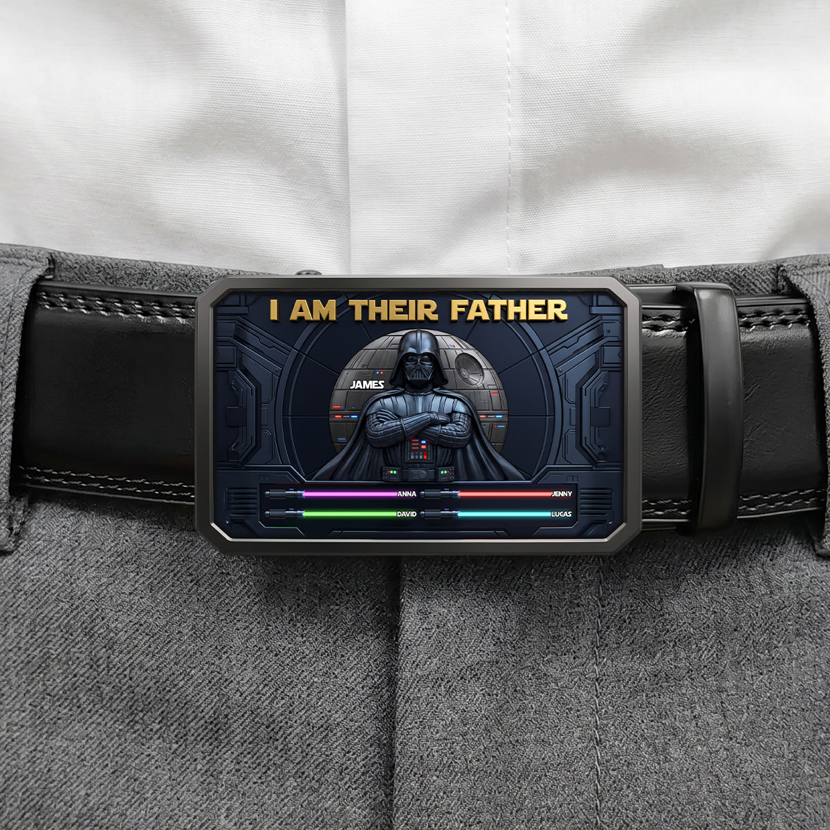 I'm Their Father Leather Belt With Buckle Personalized Gifts For Dad 02NATN280426-Homacus