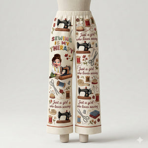 Sewing Is A Therapy Pajama Pants - Personalized Gift For Sewers 03PALU140126-Homacus