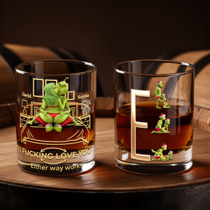 Cheeky Green Couple Round Glass - Personalized Gifts For Couples 04OHLU201125-Homacus