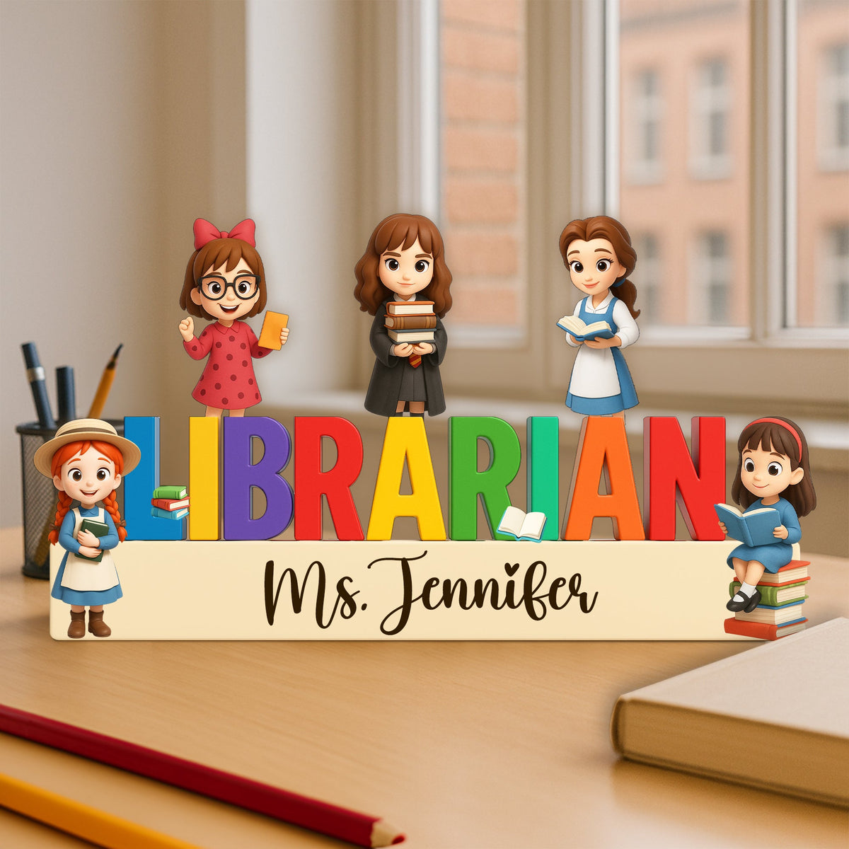 Book Characters Acrylic Plaque - Personalized Gifts For Librarian 02NALU080525-Homacus