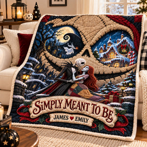 Gothic Soulmates Couple Blanket - Personalized Gift For Couples 01HALU161026-Homacus