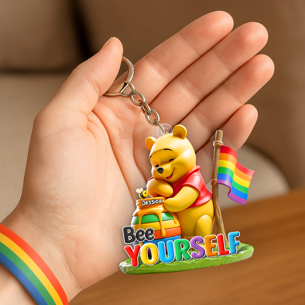 Bee Yourself Keychain - Personalized Gifts For LGBT 03hupu270525-Homacus