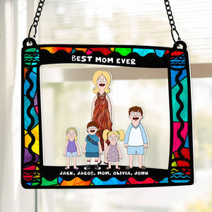 Personalized Gifts For Mom Window Hanging Suncatcher Ornament Best Mom Ever 03ACDT030325HG-Homacus