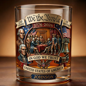 250th Anniversary 11oz Round Glass - Personalized Patriotic Gifts 02tyqn270226-Homacus