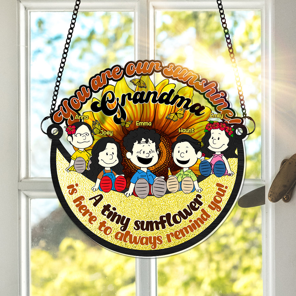 Personalized Gifts For Grandma Window Hanging Suncatcher, Adorable Sunshine Grandkids 05KALU100325PA-Homacus