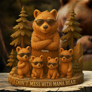 Bear Mom Plaque - Personalized Gifts For Mama Bear-Homacus