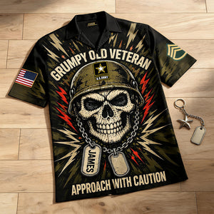Old Skull Veteran Hawaiian Shirt- Personalized Gifts For Veteran 04NAQN150626
