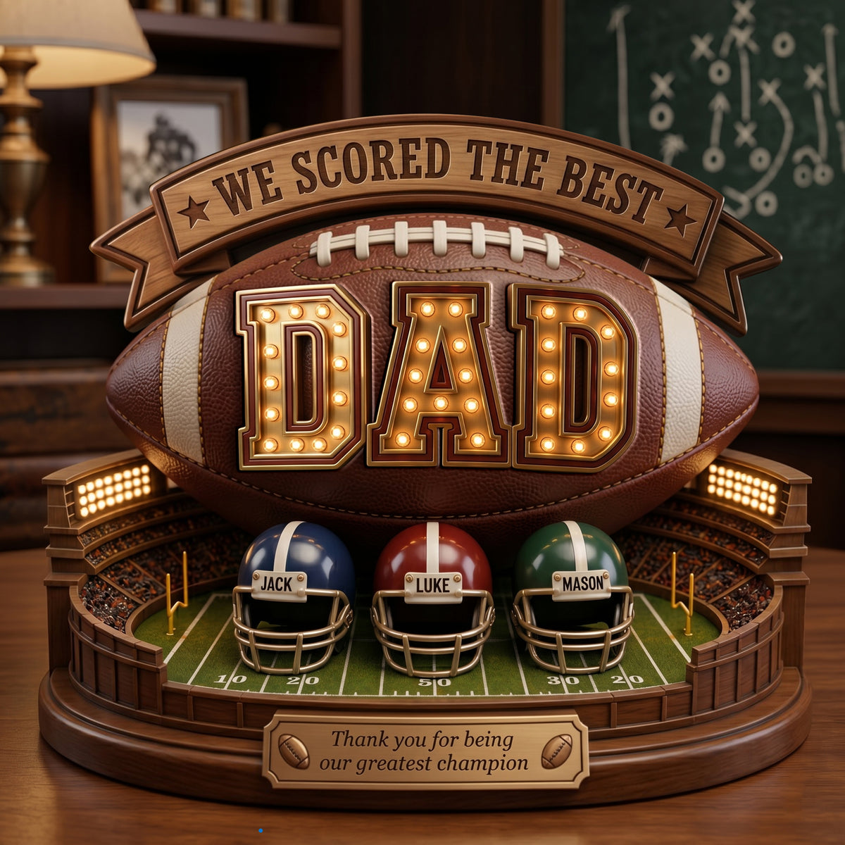 USA Football Best Dad Acrylic Plaque - Personalized Gifts For Dad 05PALU040526-Homacus