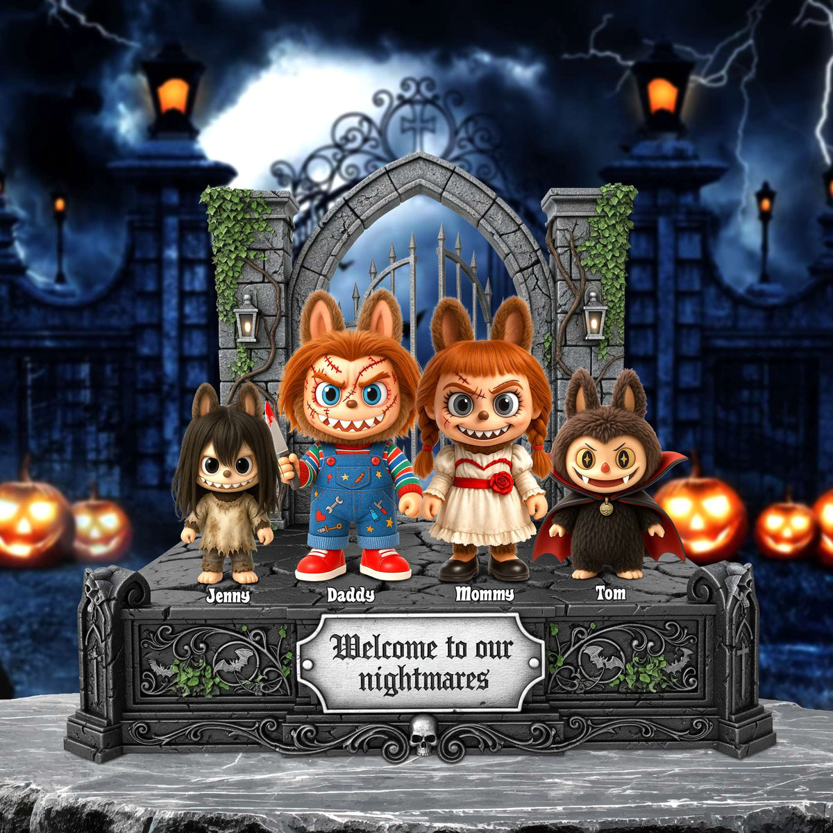 Creepy Family Halloween Acrylic Plaque Personalized Gifts For Fans 02NATN050825-Homacus