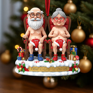 Naughty Old Couple Christmas Ornament - Personalized Gifts For Couple 03ohqn300825-Homacus