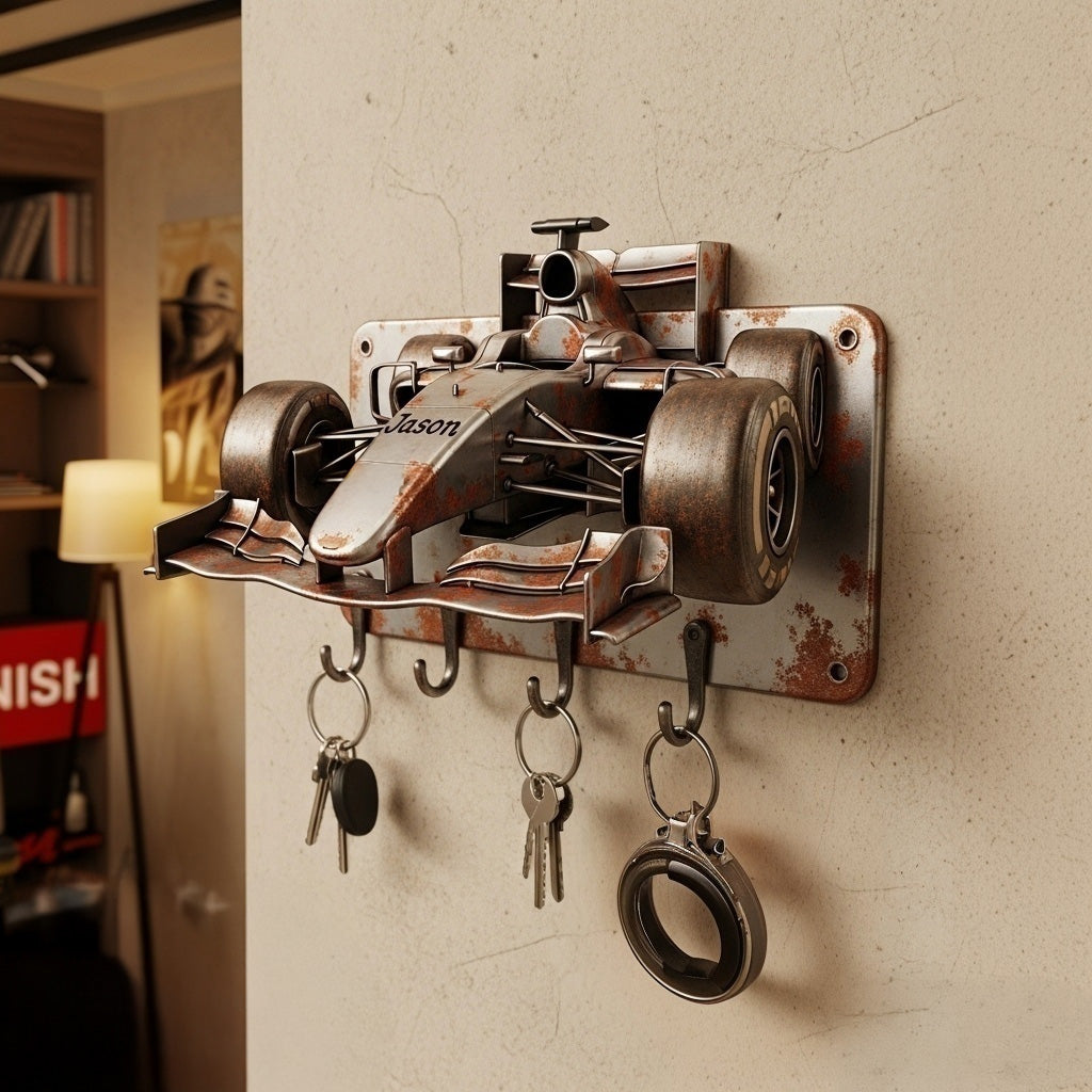 Racing Car Key Hanger - Personalized Gifts For Racing Fans 03tgmg070725-Homacus