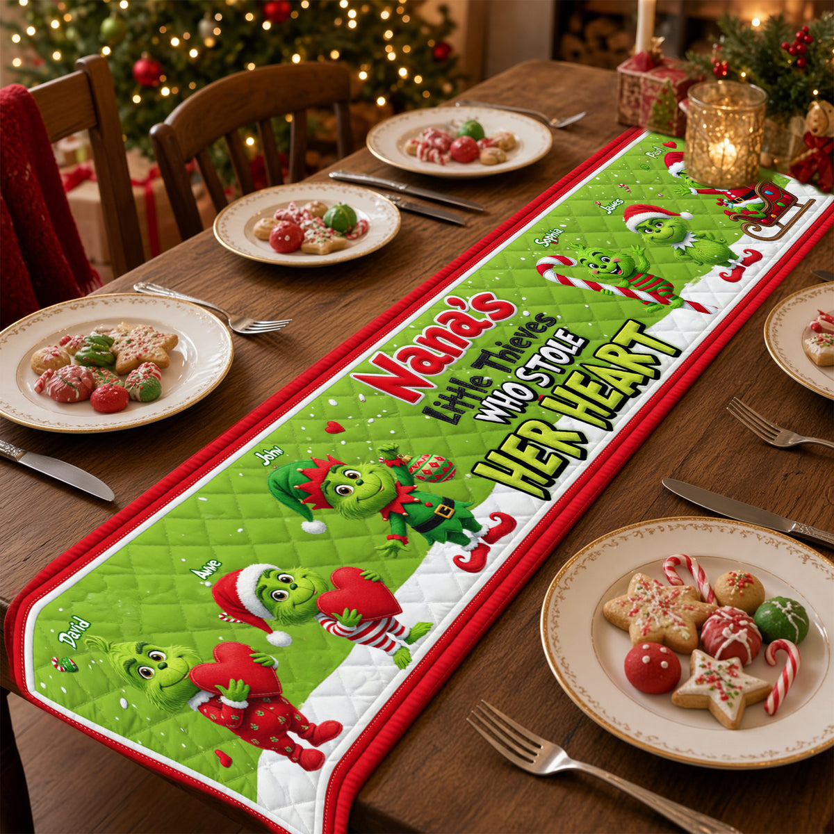 Little Thieves Quilted Table Runner - Personalized Christmas Gifts For Grandma 04nalu130826-Homacus