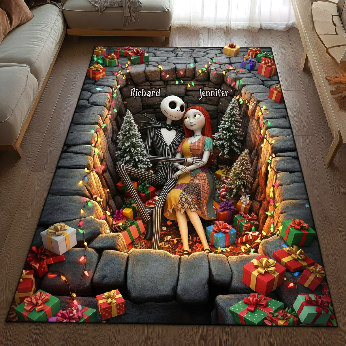 Spooky Love Doormat - Personalized Gifts For Couple 02ohqn151025-Homacus