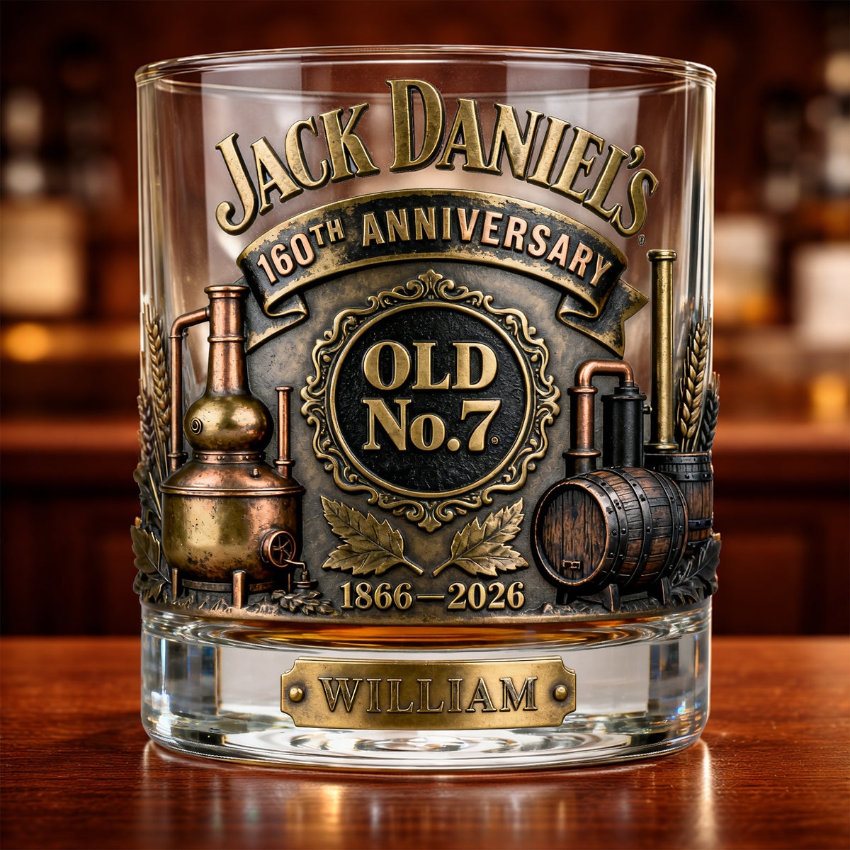 160th Anniversary Round Glass - Personalized Gifts For Drink Lovers 03KILU100326-Homacus