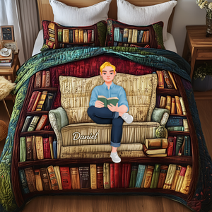 Cozy Up With Books Quilt Bed Set Special Line- Personalized Gift For Book Lovers 03TGLU160425-Homacus