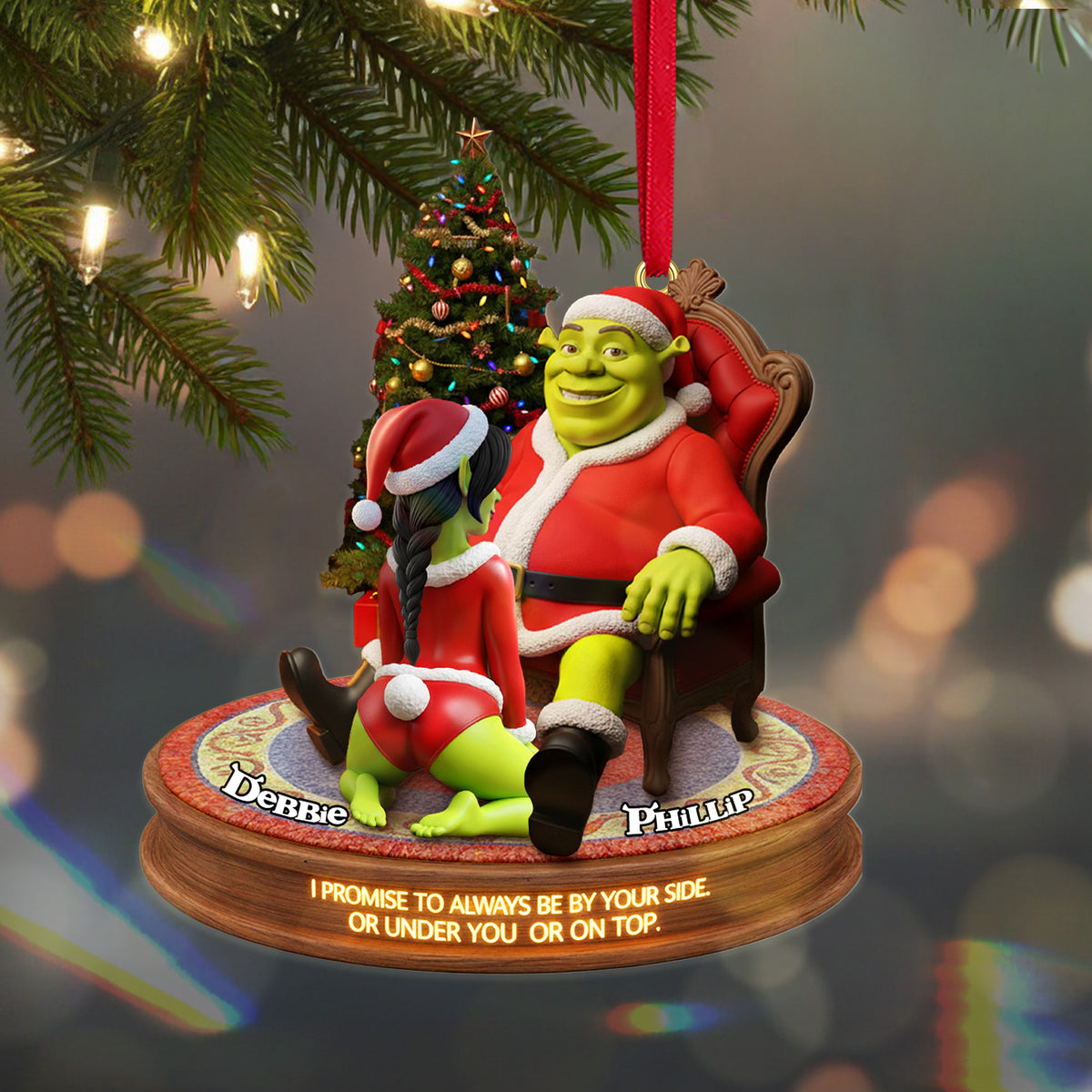 Funny Couple Ornament - Personalized Gifts For Couple Christmas Ornament 01PAMG260925-Homacus