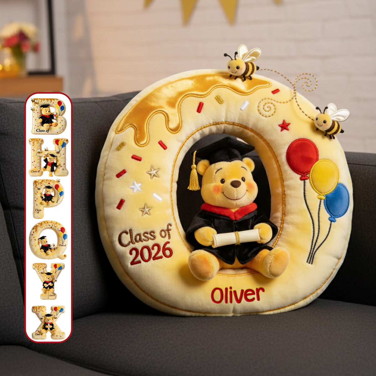 Graduation Character Initial Letter Pillow - Personalized Gift For Graduation 02NAMG111225-Homacus